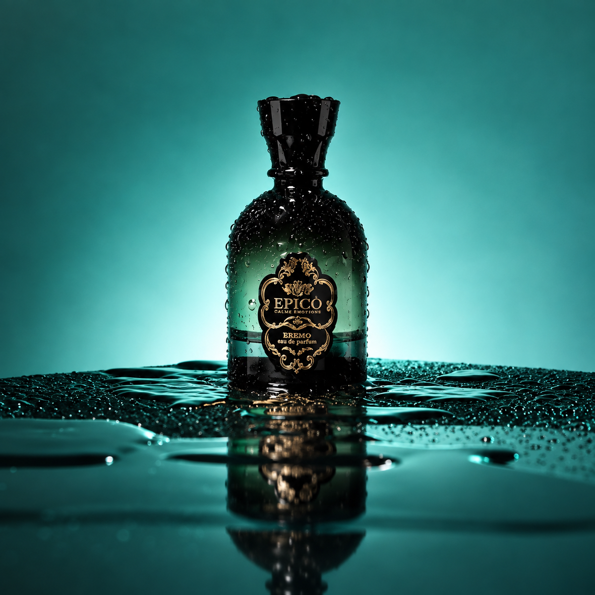 Eremo d'Epicò, eau de parfum 100 ml, flacon en mise en scène.