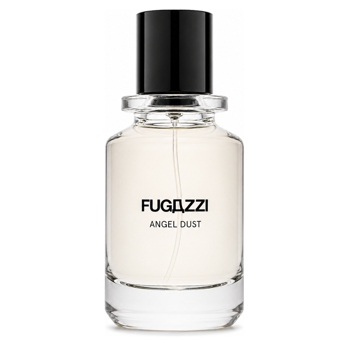 Angel Dust de Fugazzi, extrait de parfum 100 ml, flacon de face sur fond blanc.