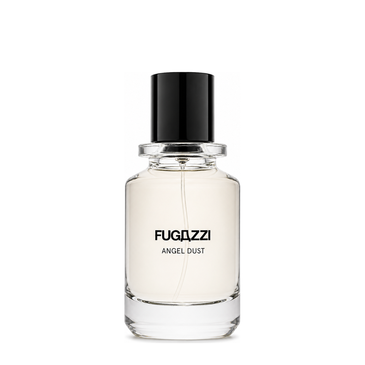 Angel Dust de Fugazzi, extrait de parfum 50 ml, flacon de face sur fond blanc.