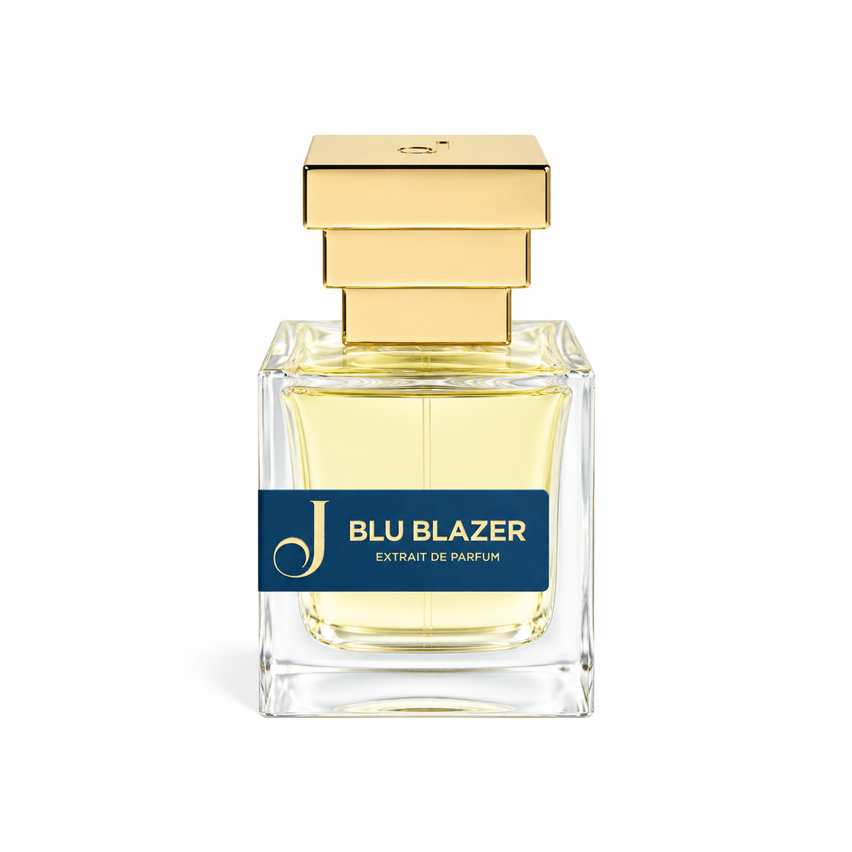 Blu Blazer de Jupilò, extrait de parfum 50 ml, flacon de face sur fond blanc.