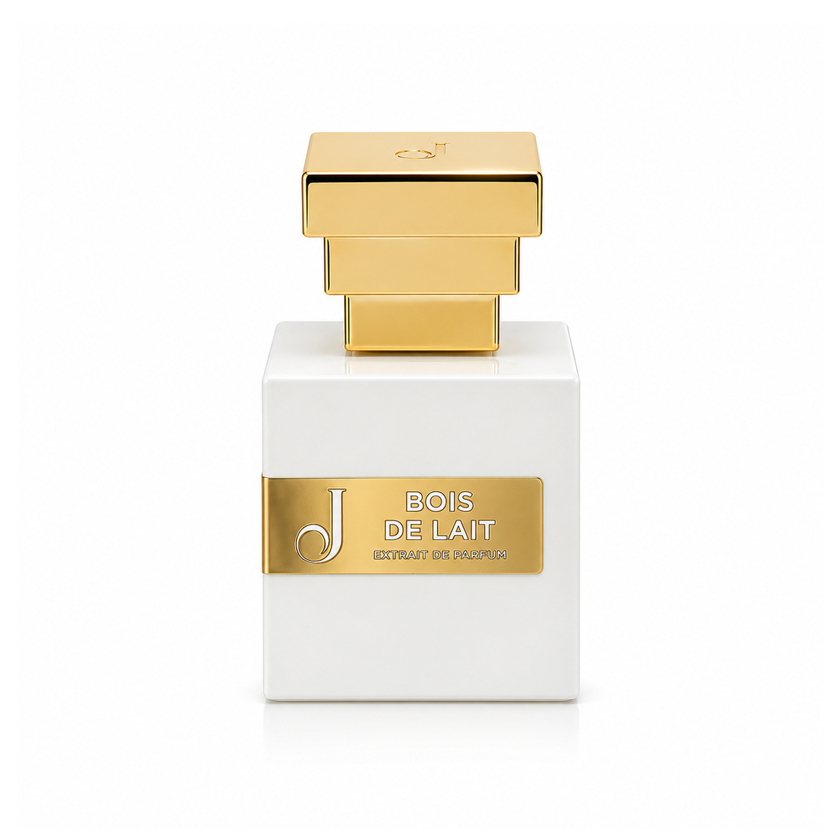 Bois de Lait de Jupilò, extrait de parfum 50 ml, flacon de face sur fond blanc.