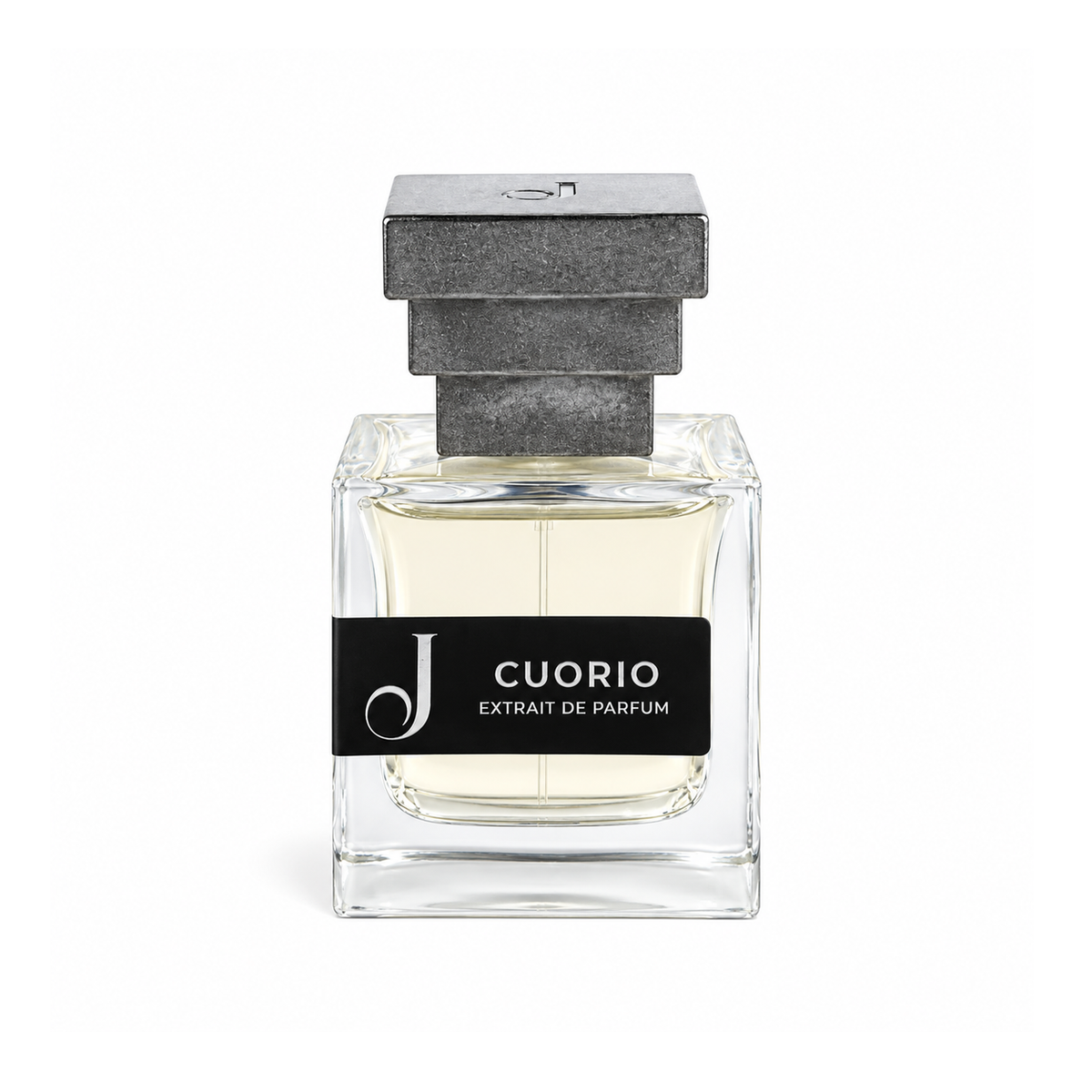Cuorio de Jupilò, extrait de parfum 50 ml, flacon de face sur fond blanc.