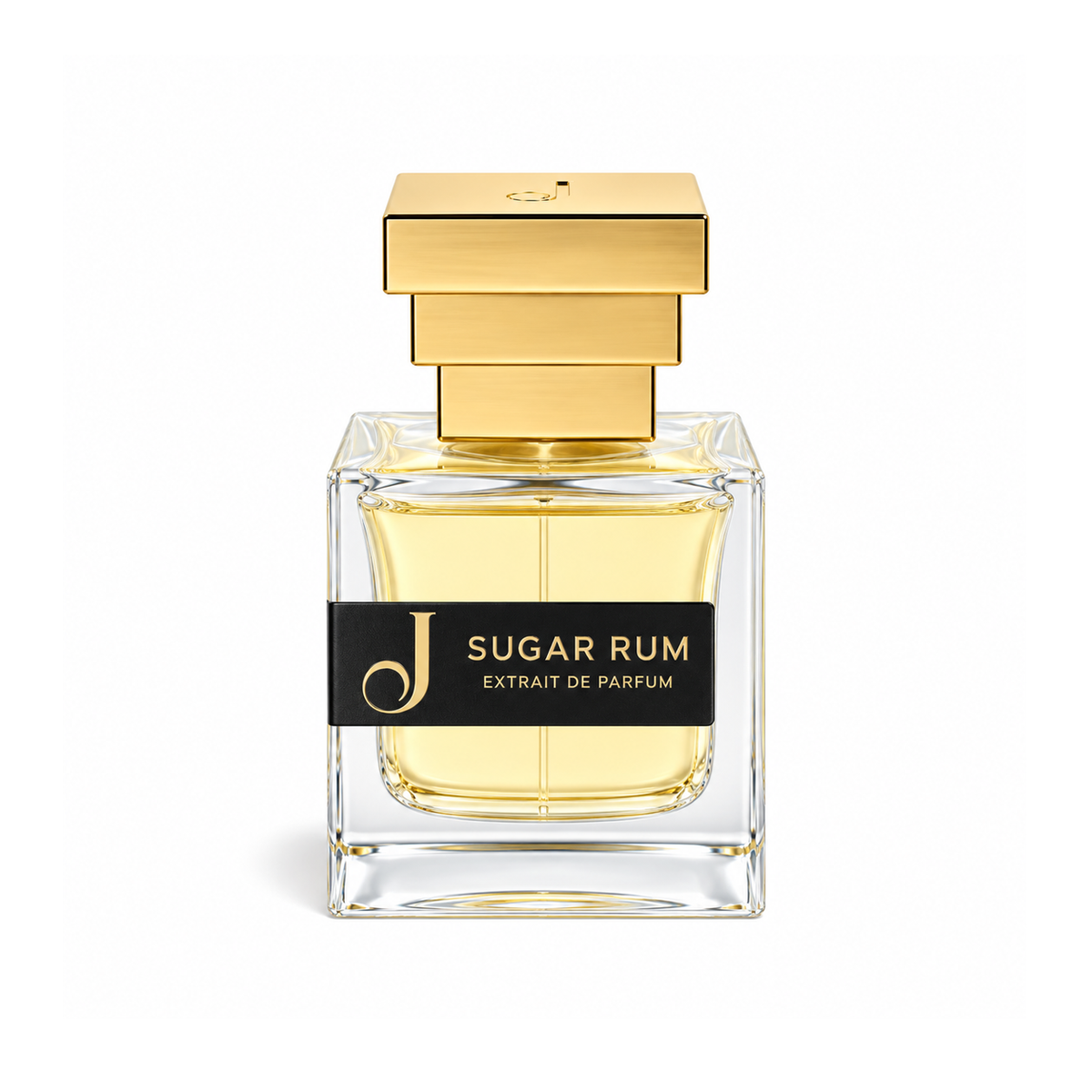 Sugar Rum de Jupilò, extrait de parfum 50 ml, flacon de face sur fond blanc.