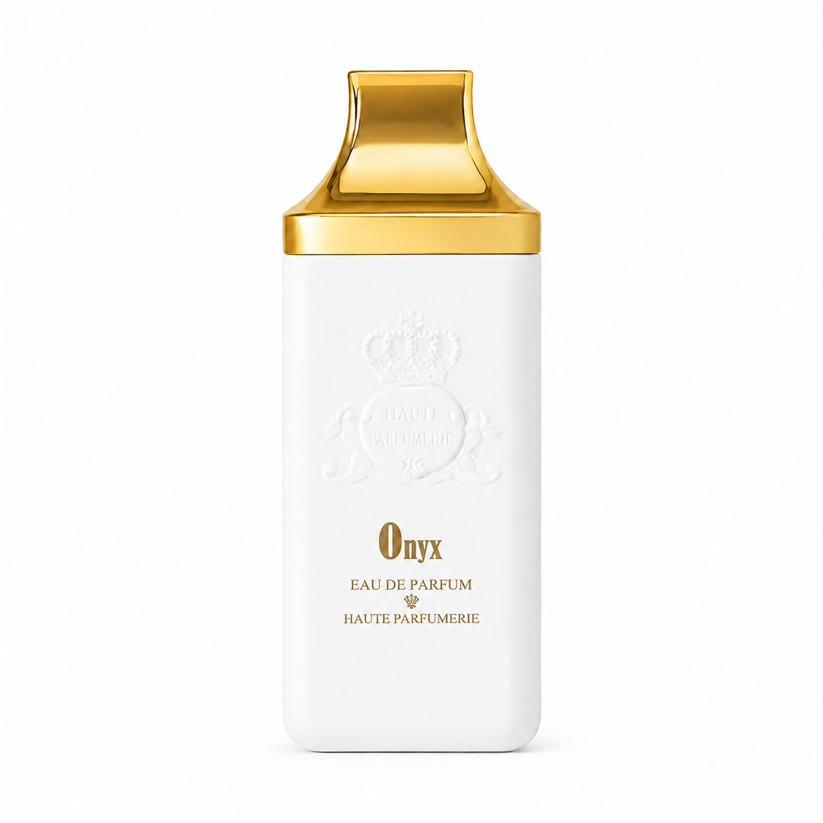 Onyx d'Al Jazeera Perfumes, eau de parfum 100 ml, flacon de face sur fond blanc.