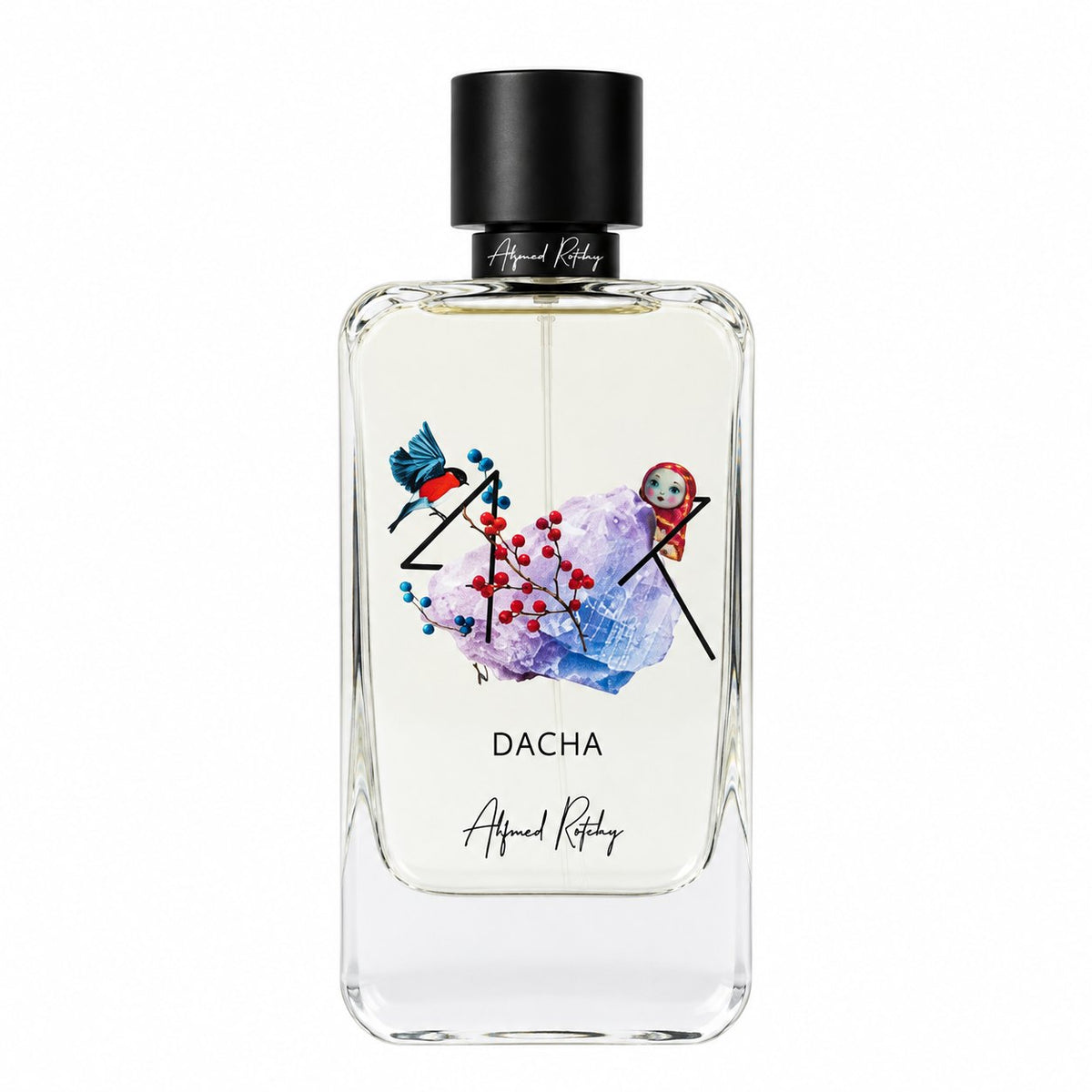 Dacha d'Alfred Ritchy, eau de parfum 100 ml, flacon de face sur fond blanc.
