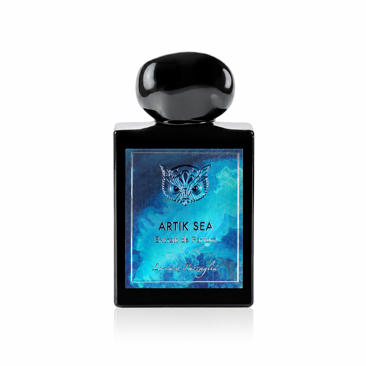 Artik Sea de Lorenzo Pazzaglia, extrait de parfum 50 ml, flacon de face sur fond blanc.