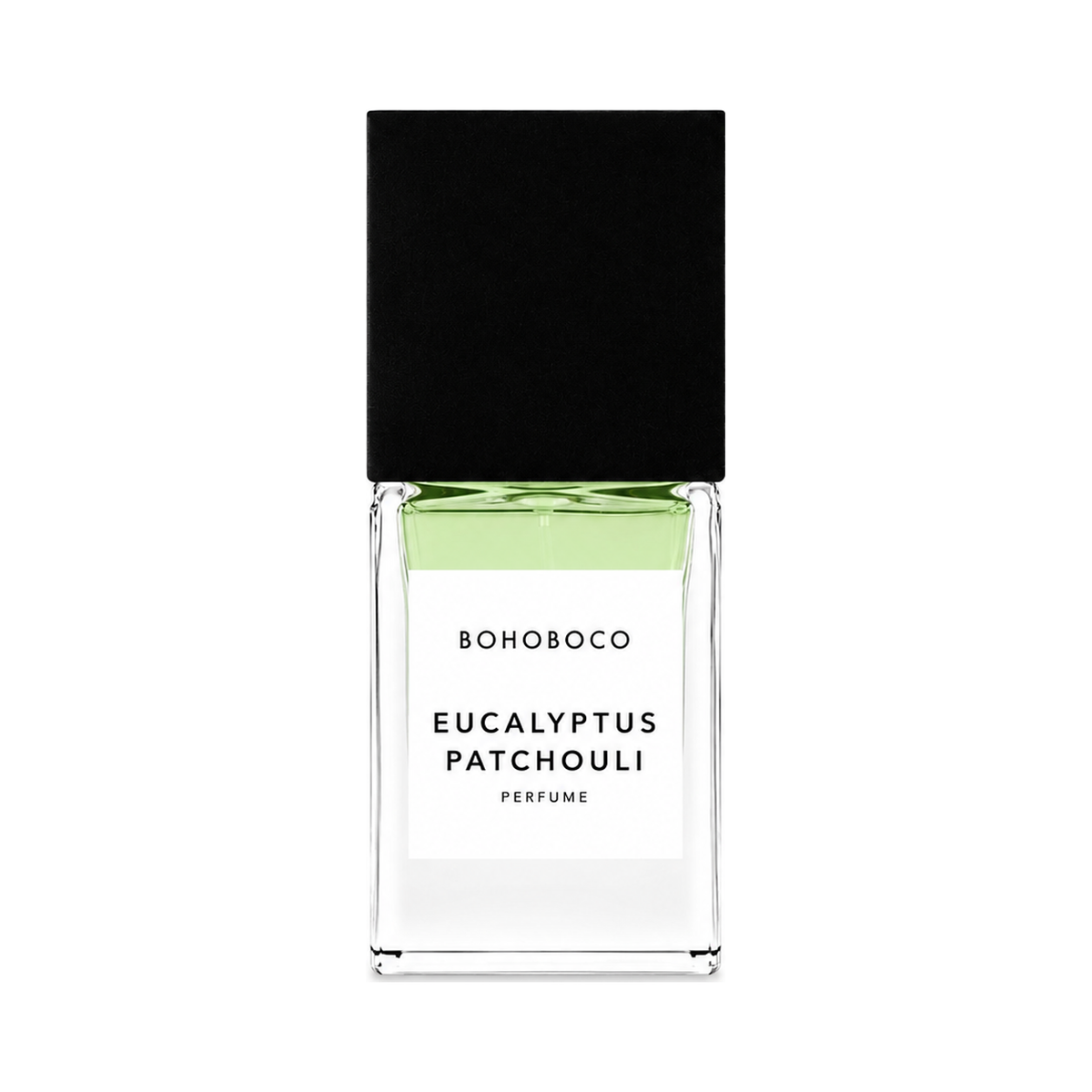 Eucalyptus Patchouli de Bohoboco, eau de parfum 50 ml, flacon de face sur fond blanc.