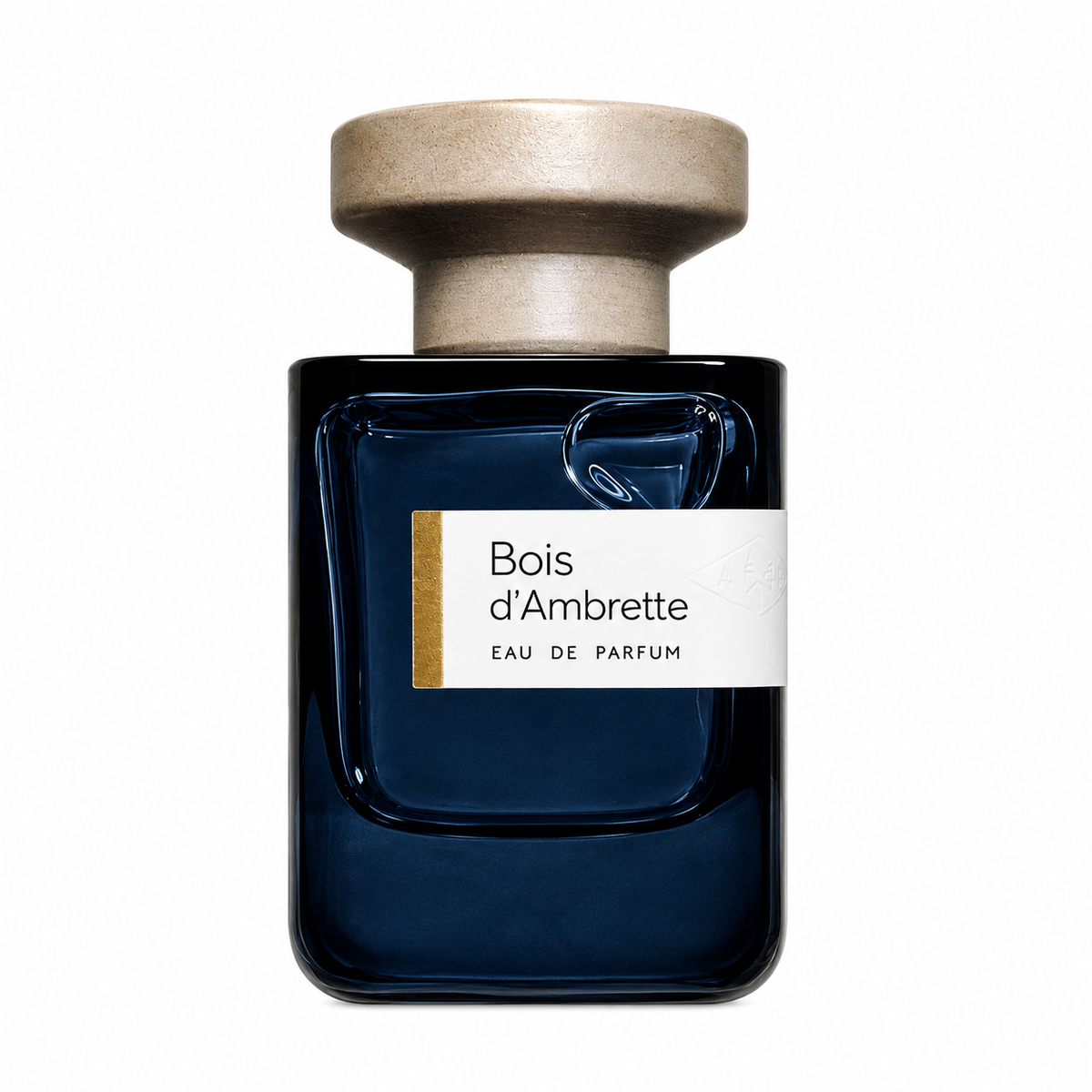 Bois d'Ambrette d'Atelier Materi, eau de parfum 100 ml, flacon de face sur fond blanc.