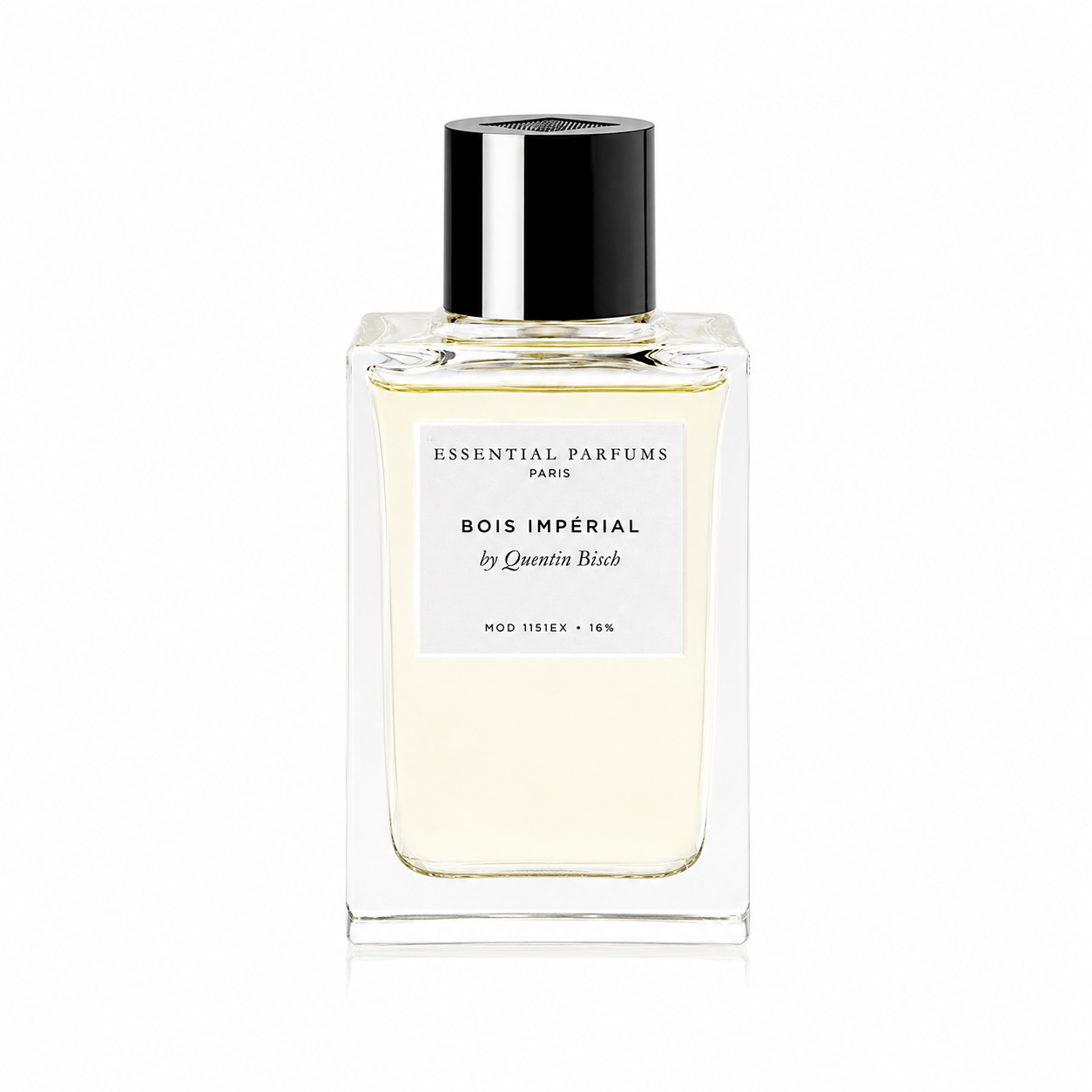 Bois Impérial d'Essential Parfums, eau de parfum 100 ml, flacon de face sur fond blanc.