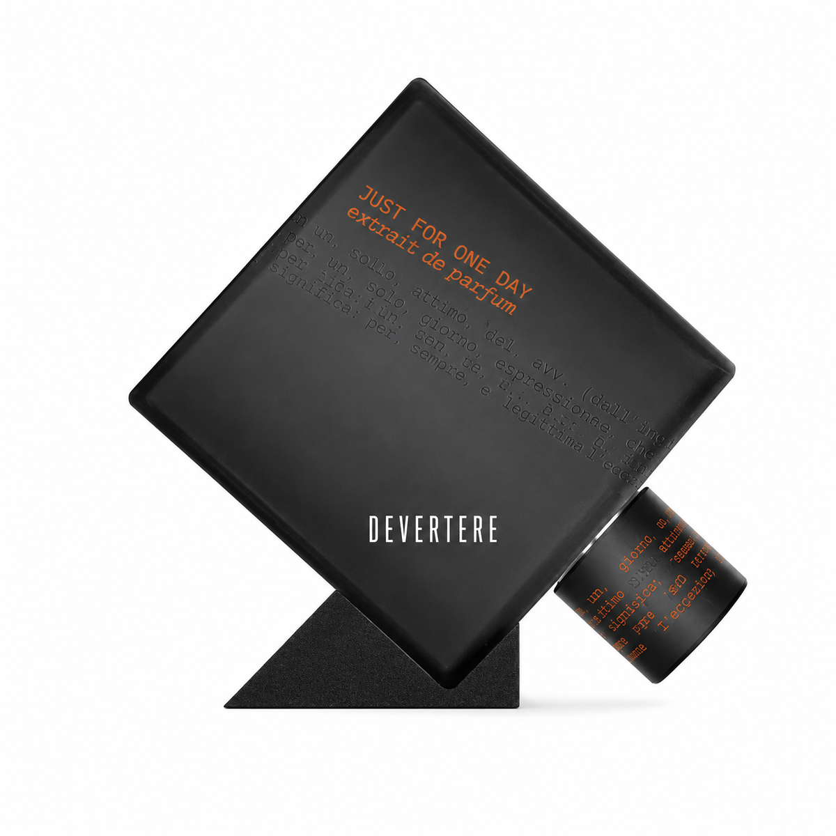 Just For One Day de Devertere, extrait de parfum 75 ml, flacon de face sur fond blanc.