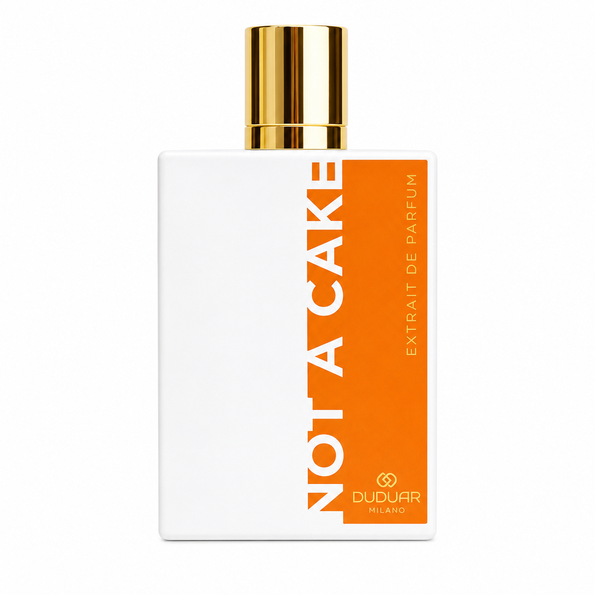 Duduar Milano Not a Cake, extrait de parfum 50 ml, flacon blanc et orange