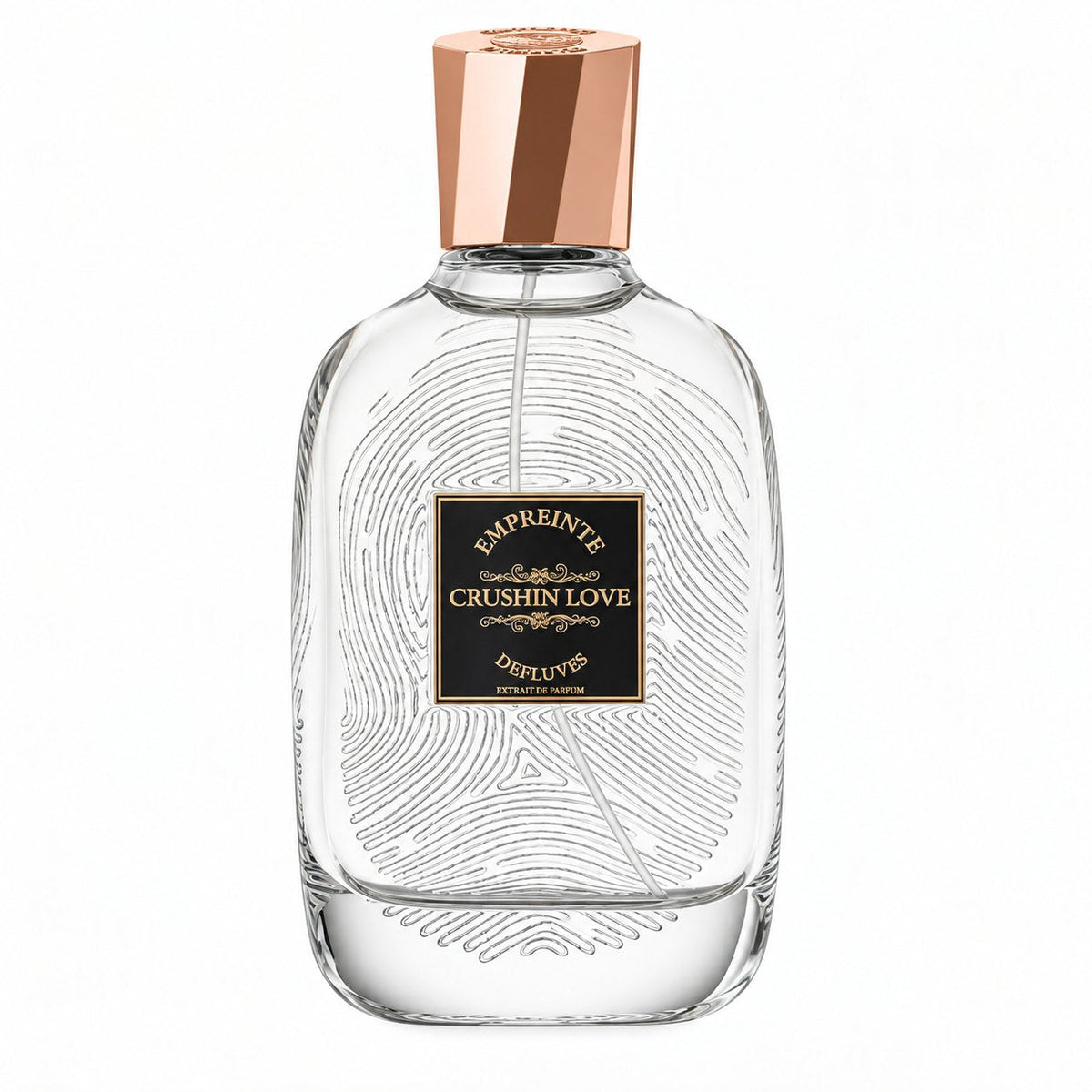 Crushin' Love d'Empreinte d'Effluves, extrait de parfum 100 ml, flacon de face sur fond blanc.