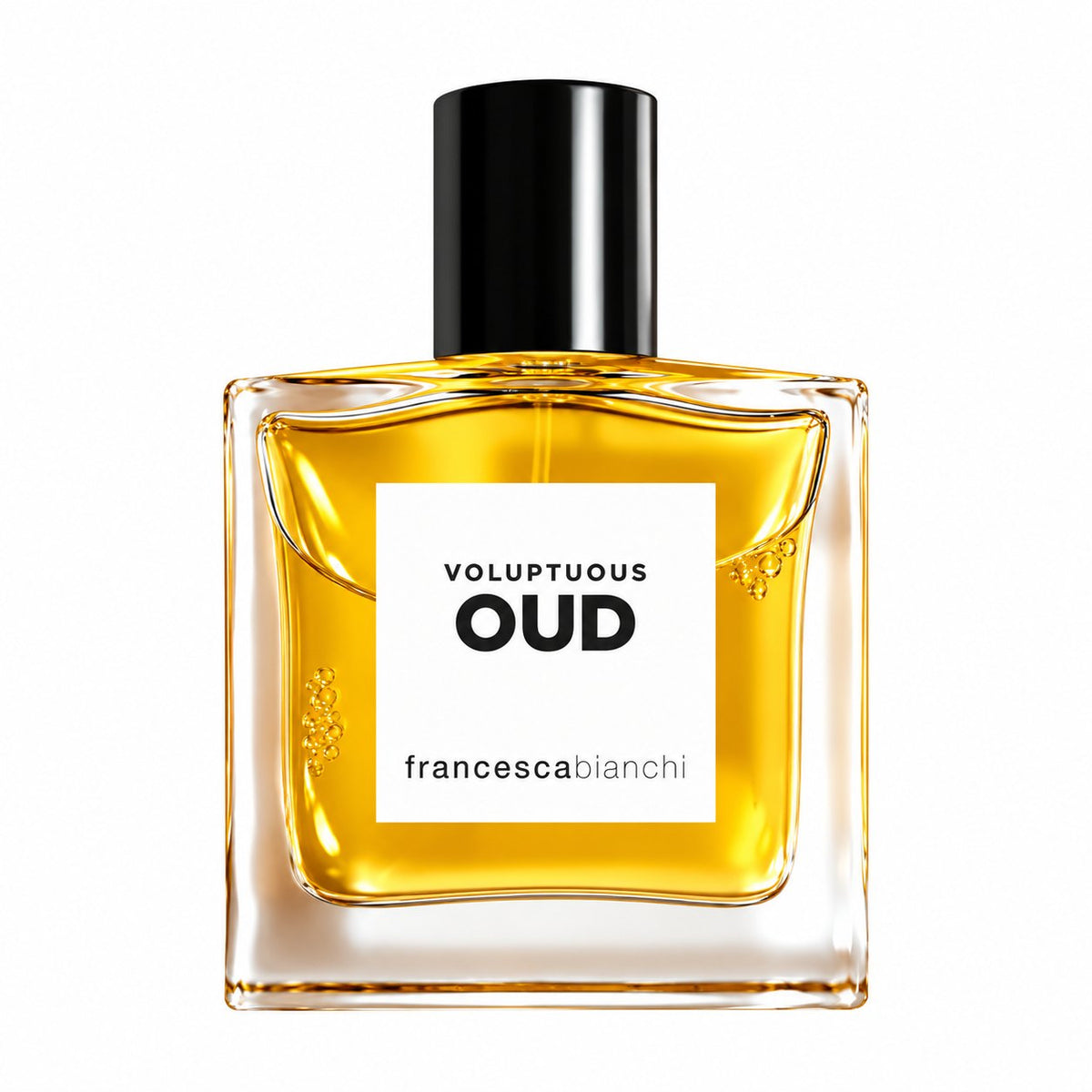 Voluptuous Oud de Francesca Bianchi, extrait de parfum 30 ml, flacon de face sur fond blanc.