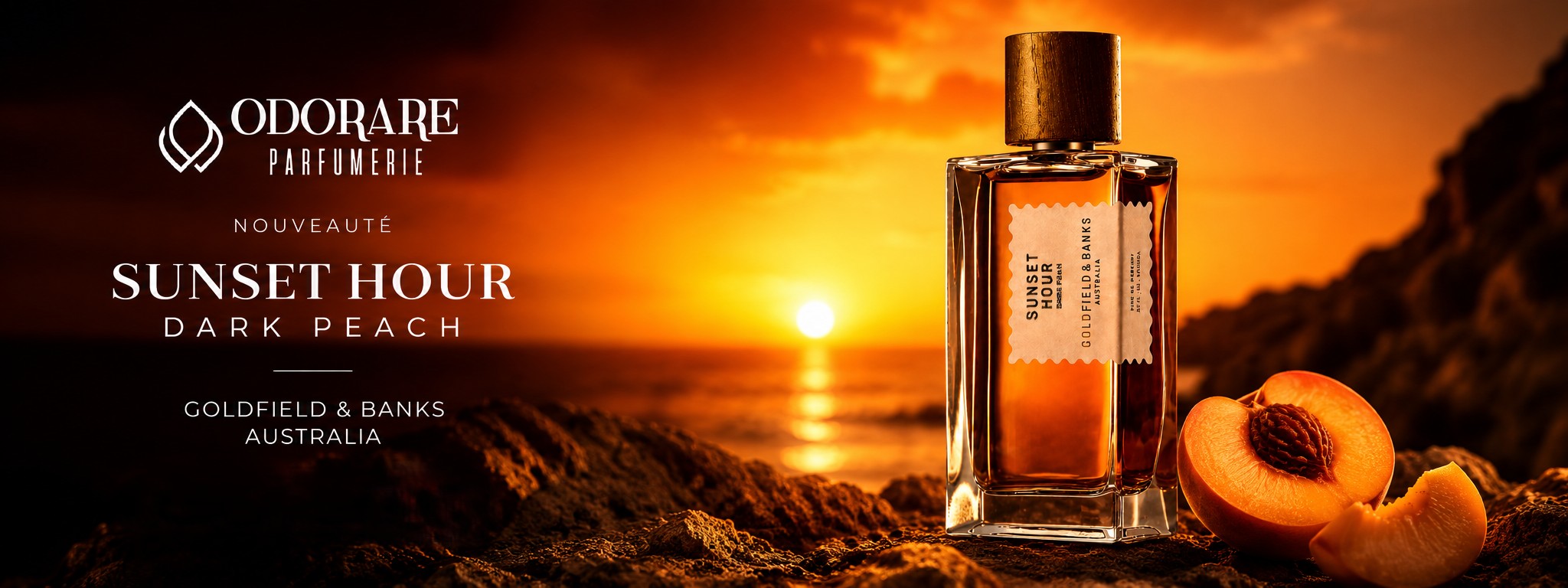Goldfield & Banks Sunset Hour Dark Peach chez Odorare Parfumerie