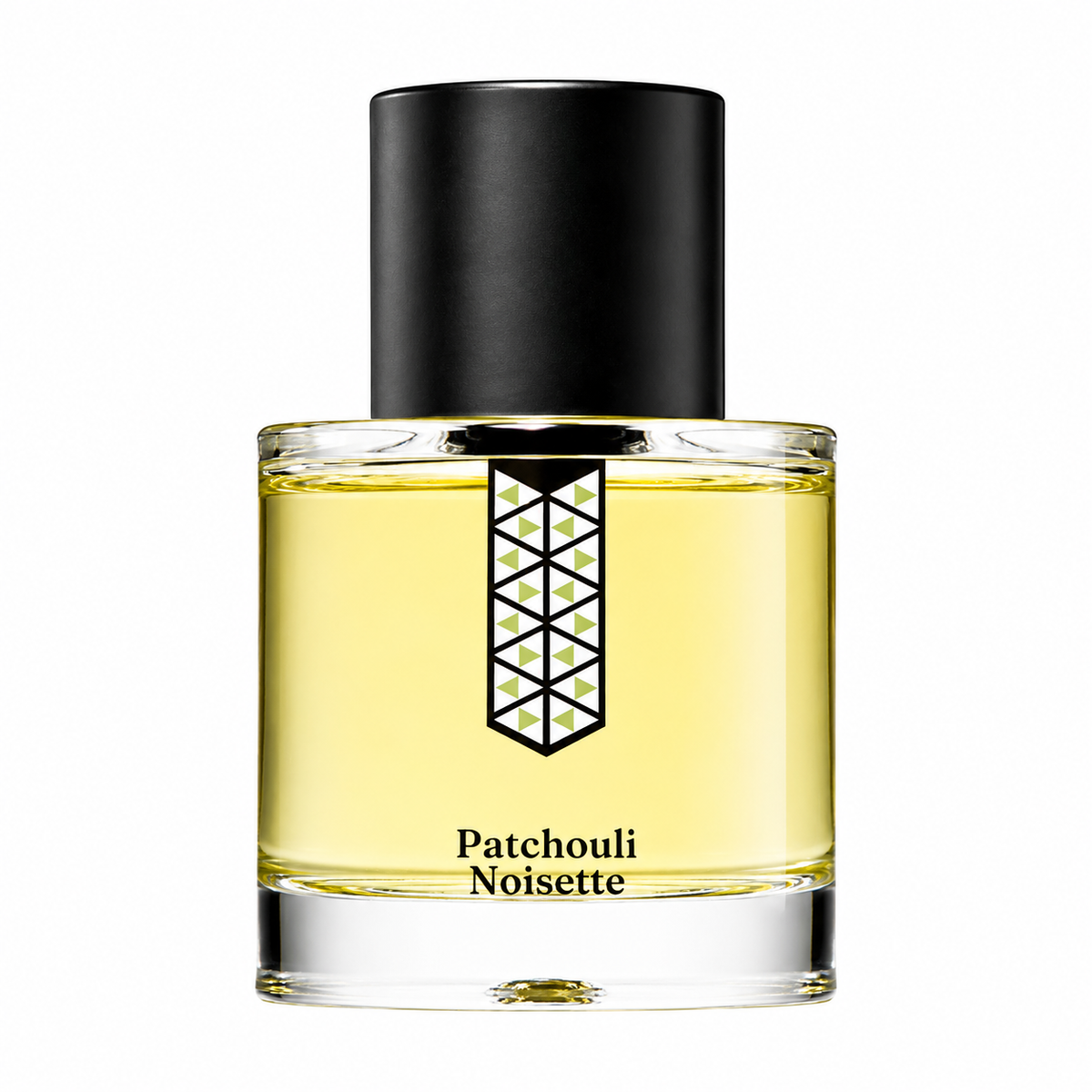 Patchouli Noisette de Les Indémodables, eau de parfum 50 ml, flacon de face sur fond blanc.