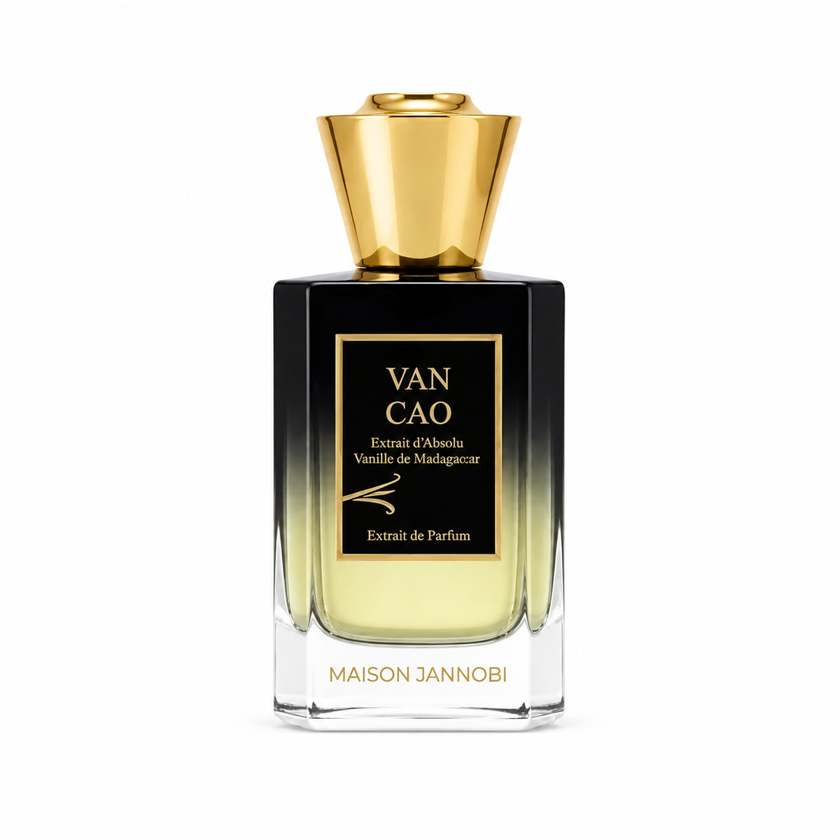 Van Cao de Maison Jannobi, extrait de parfum 100 ml, flacon de face sur fond blanc.
