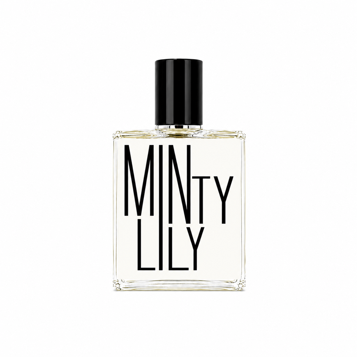 Minty Lily d'Indices Parfums, eau de parfum 50 ml, flacon de face sur fond blanc.