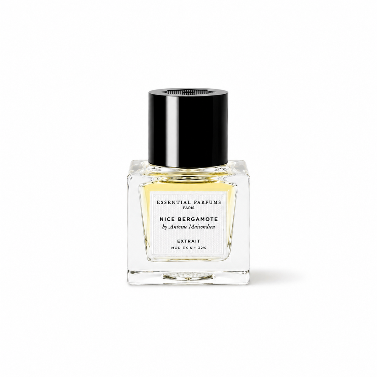 Nice Bergamote Extrait d'Essential Parfums, extrait de parfum 30 ml, flacon de face sur fond blanc.