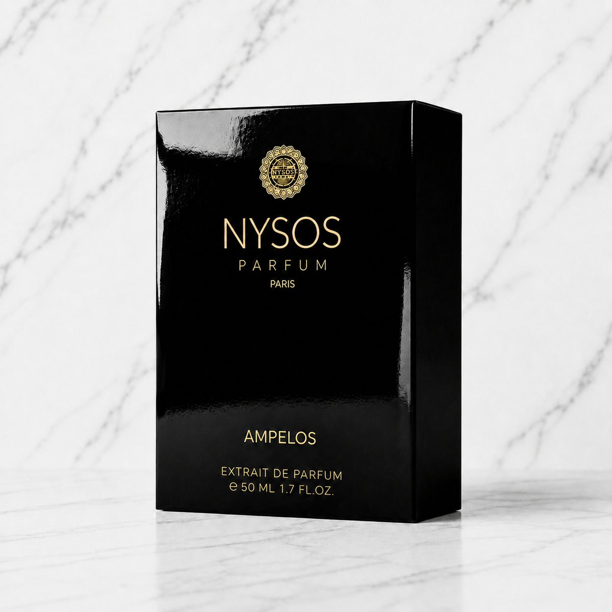 Coffret noir Nysos Parfum Ampelos, extrait de parfum