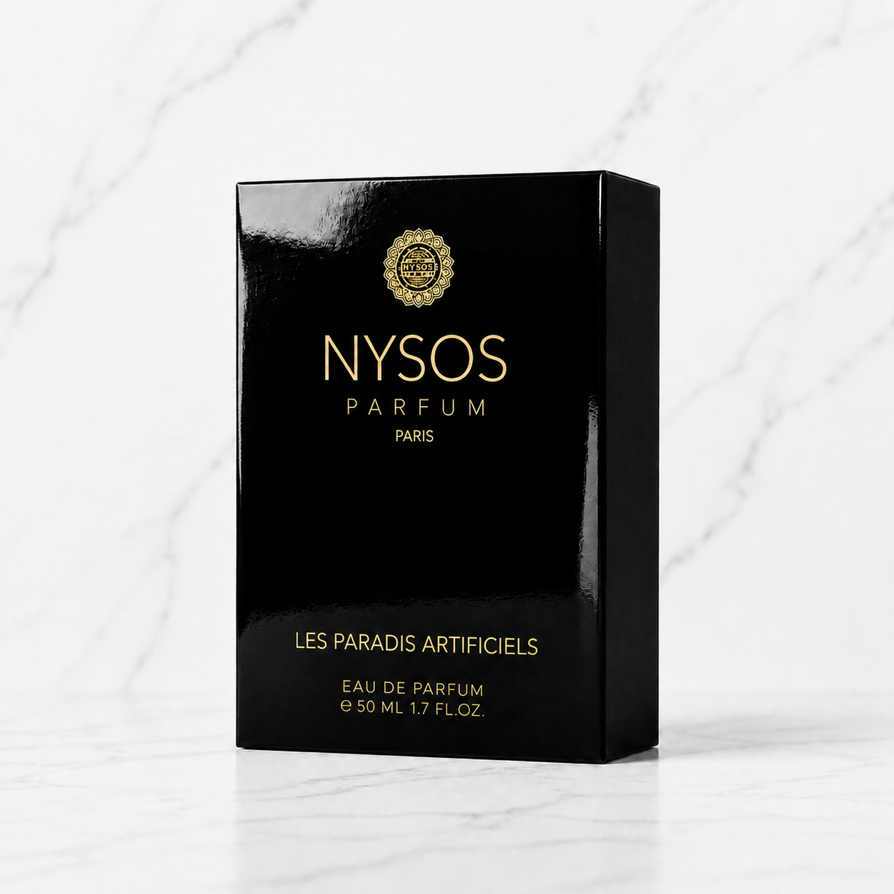 Coffret noir Nysos Parfum Les Paradis Artificiels, extrait de parfum