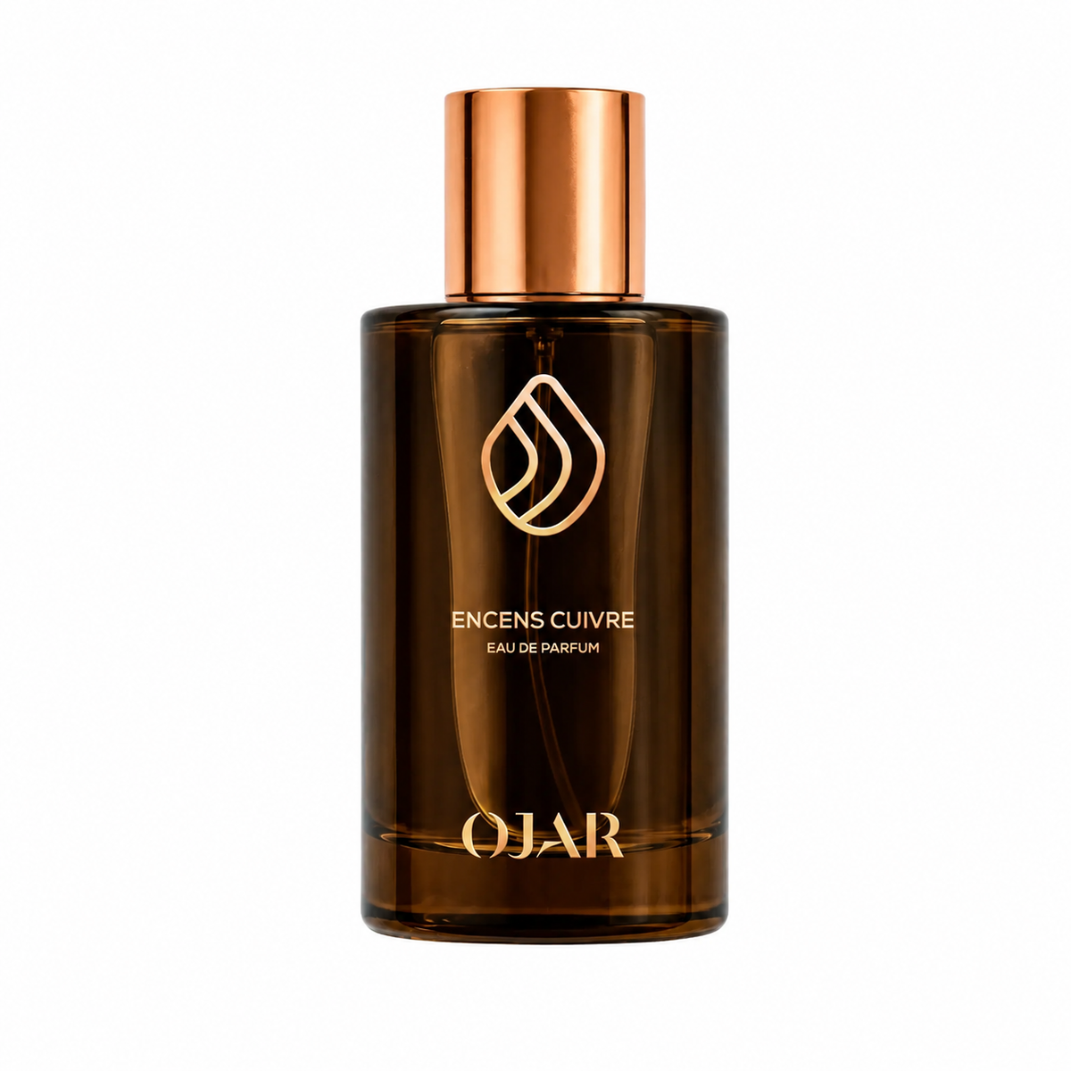 Encens Cuivre d'OJAR, eau de parfum 100 ml, flacon de face sur fond blanc.