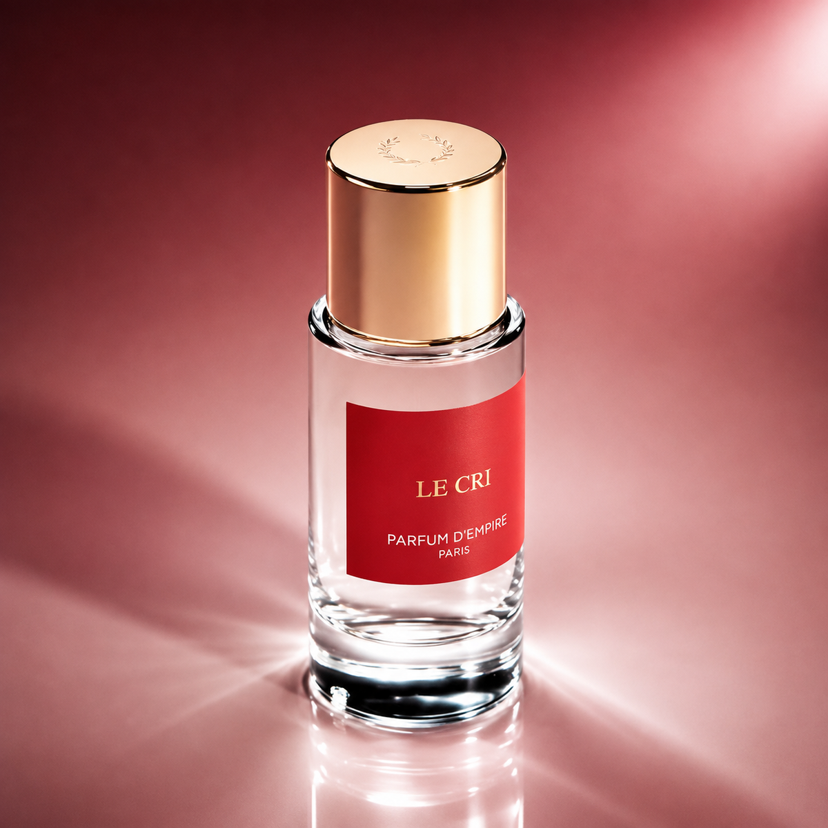 Le Cri de Parfum d'Empire, eau de parfum 50 ml, mise en scène artistique du flacon.