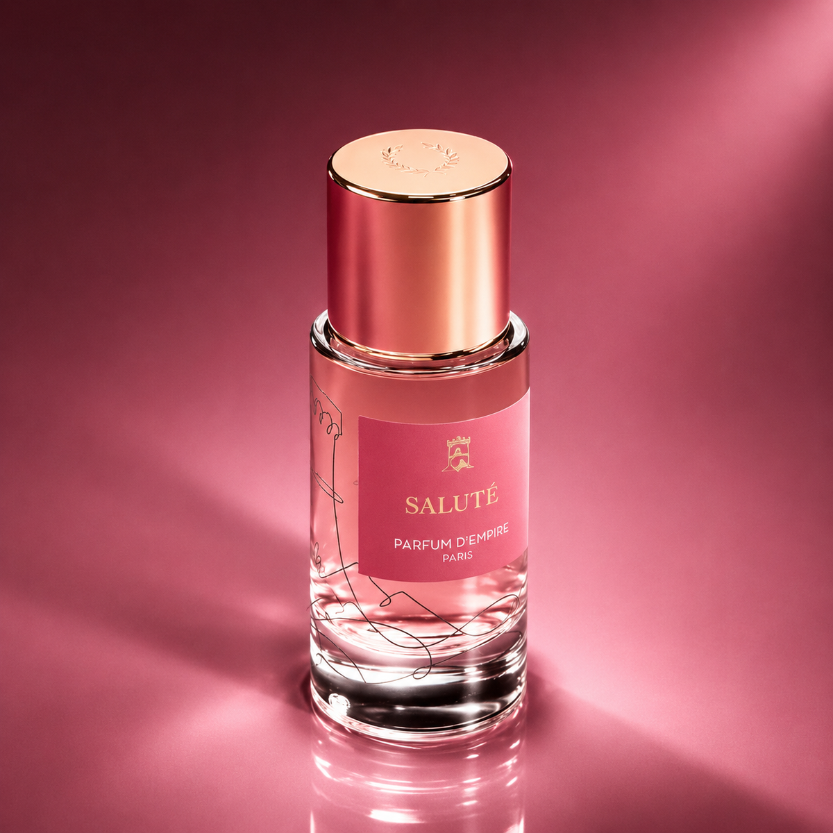 Salute ! de Parfum d'Empire, eau de parfum 50 ml, mise en scène artistique du flacon.