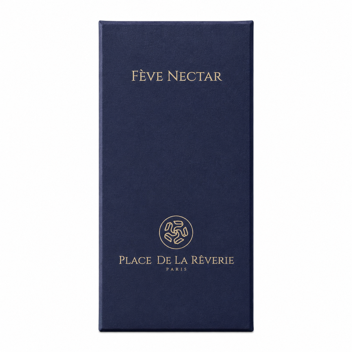 Coffret Fève Nectar de Place de la Rêverie, extrait de parfum 50 ml, boîte de face sur fond blanc.