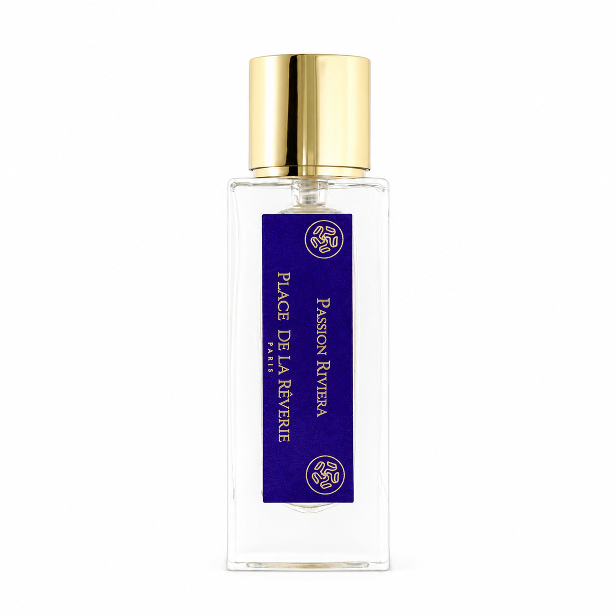 Passion Riviera de Place de la Rêverie, extrait de parfum 50 ml, flacon de face sur fond blanc.