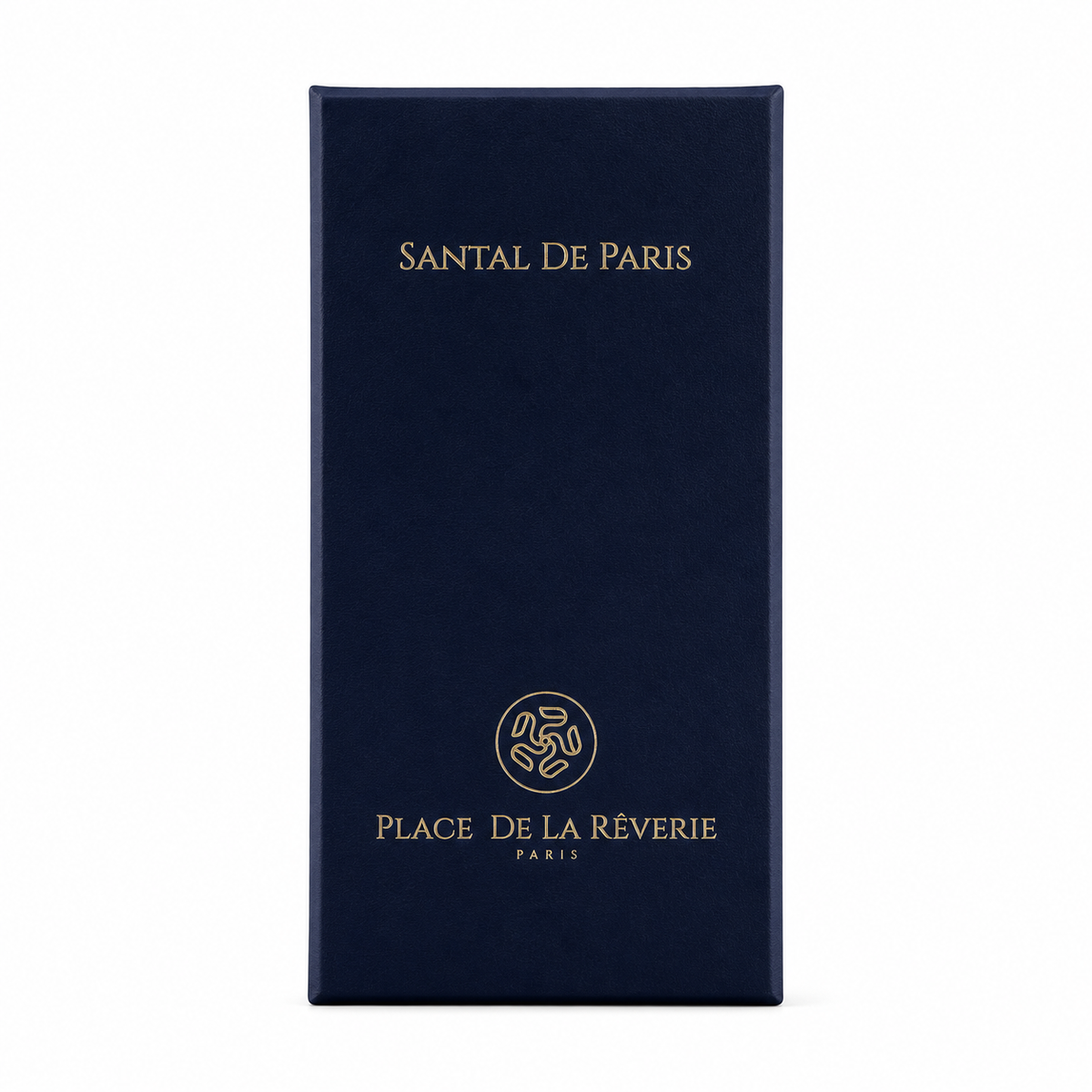 Coffret Santal de Paris de Place de la Rêverie, extrait de parfum 50 ml, boîte de face sur fond blanc.