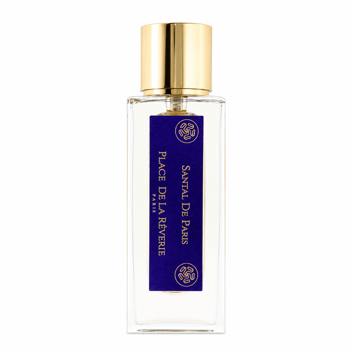 Santal de Paris de Place de la Rêverie, extrait de parfum 50 ml, flacon de face sur fond blanc.