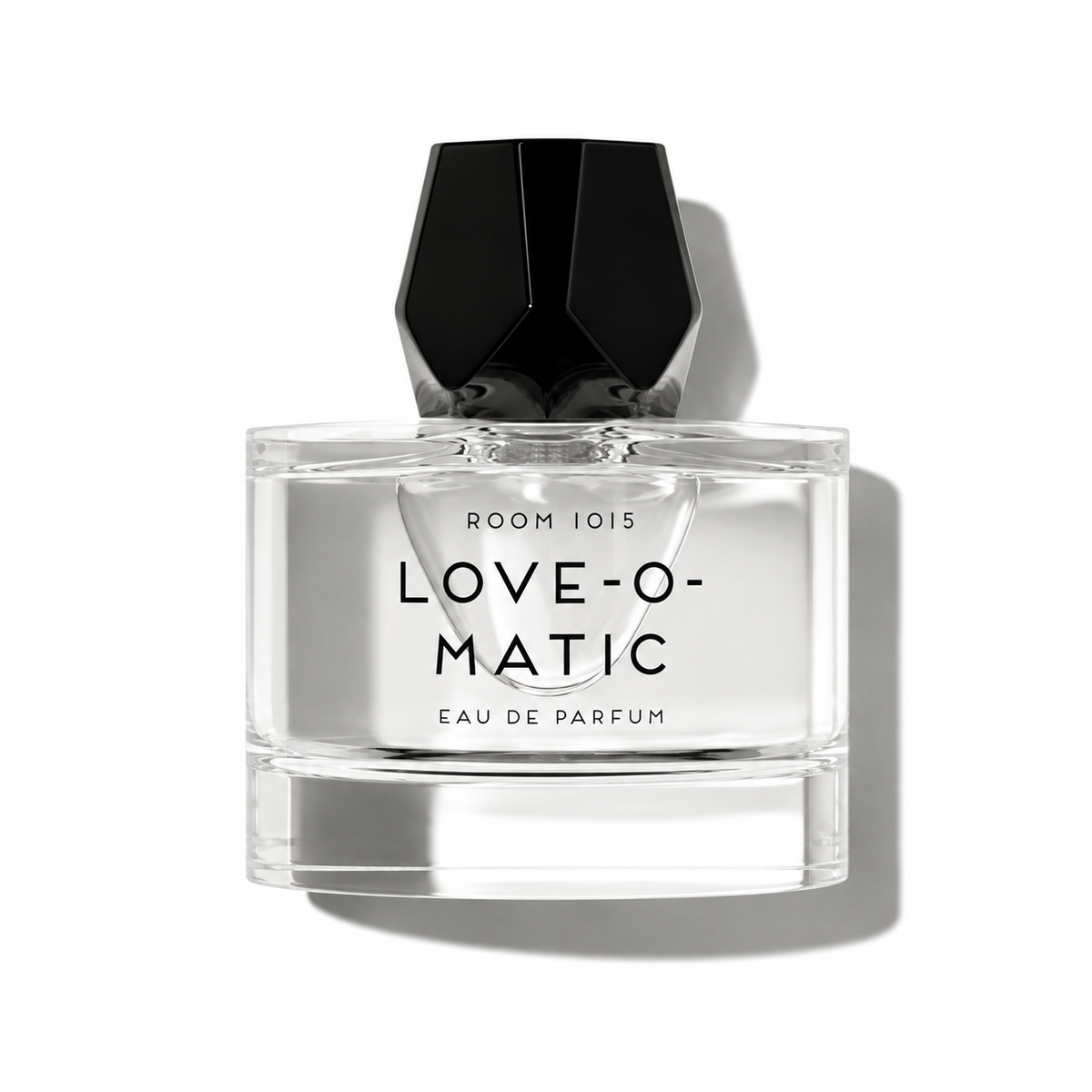 Love-O-Matic de ROOM 1015, eau de parfum 50 ml, flacon de face sur fond blanc.