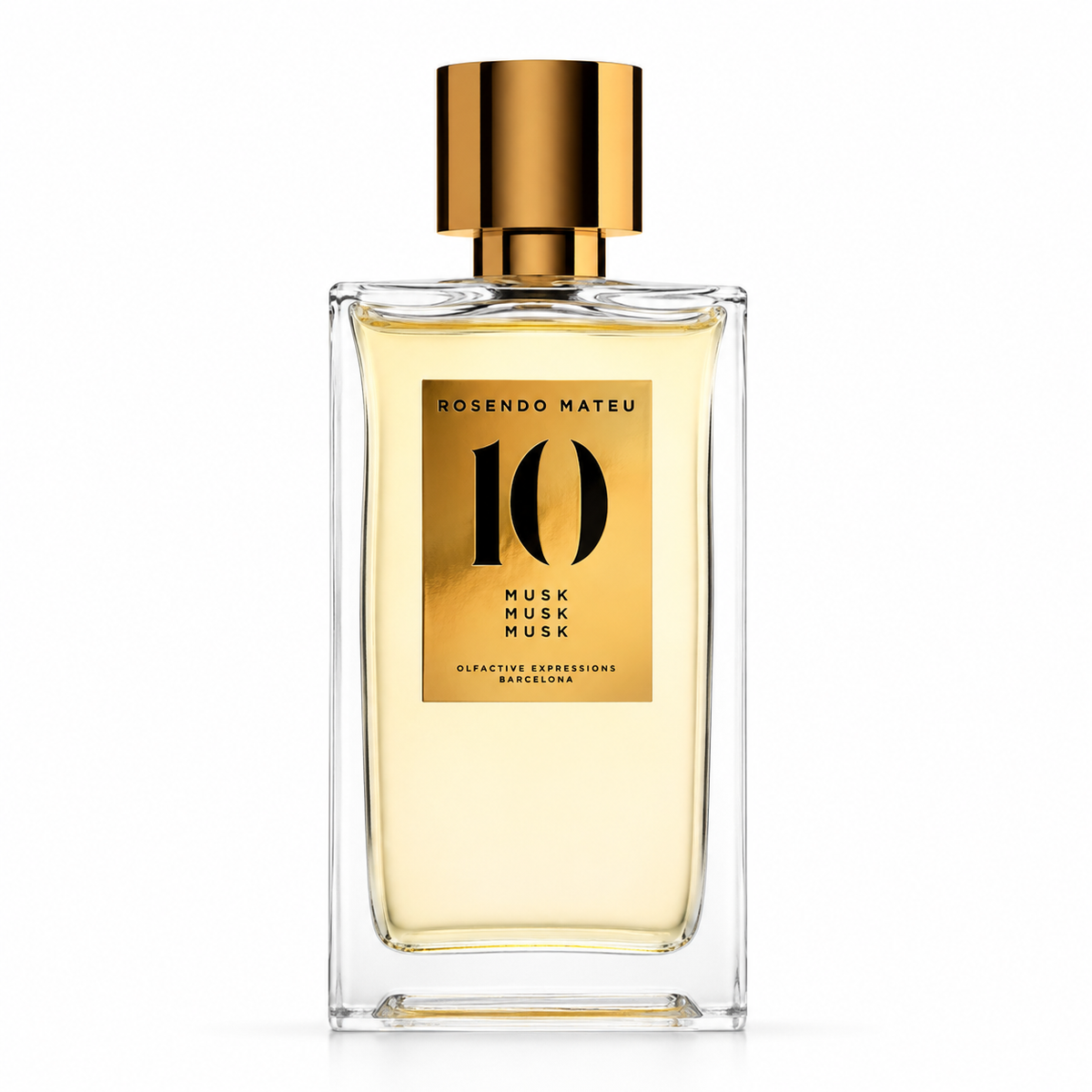 N°10 The Ultramusk de Rosendo Mateu, eau de parfum 100 ml, flacon de face sur fond blanc.