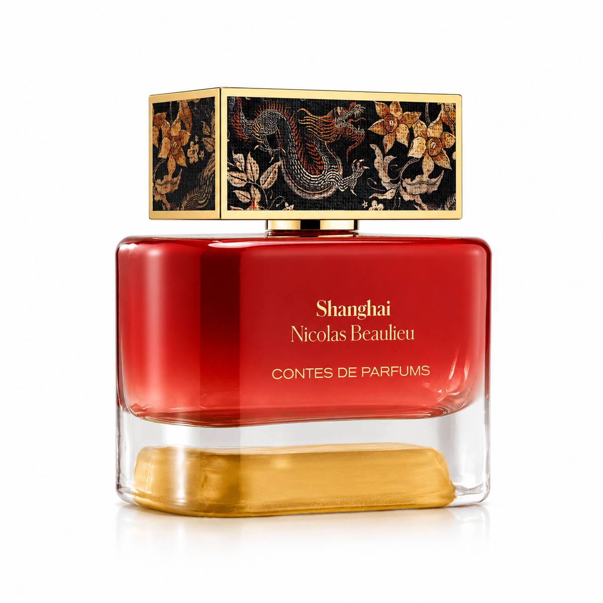 Shanghai de Contes de Parfums, eau de parfum 100 ml, flacon de face sur fond blanc.