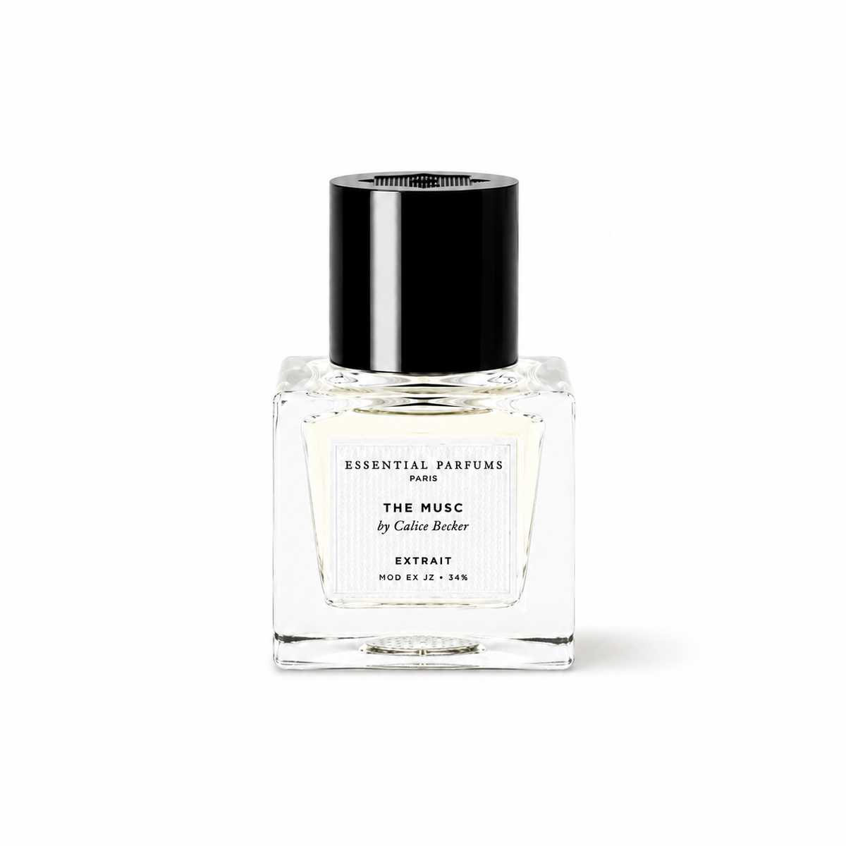 The Musc Extrait d'Essential Parfums, extrait de parfum 30 ml, flacon de face sur fond blanc.
