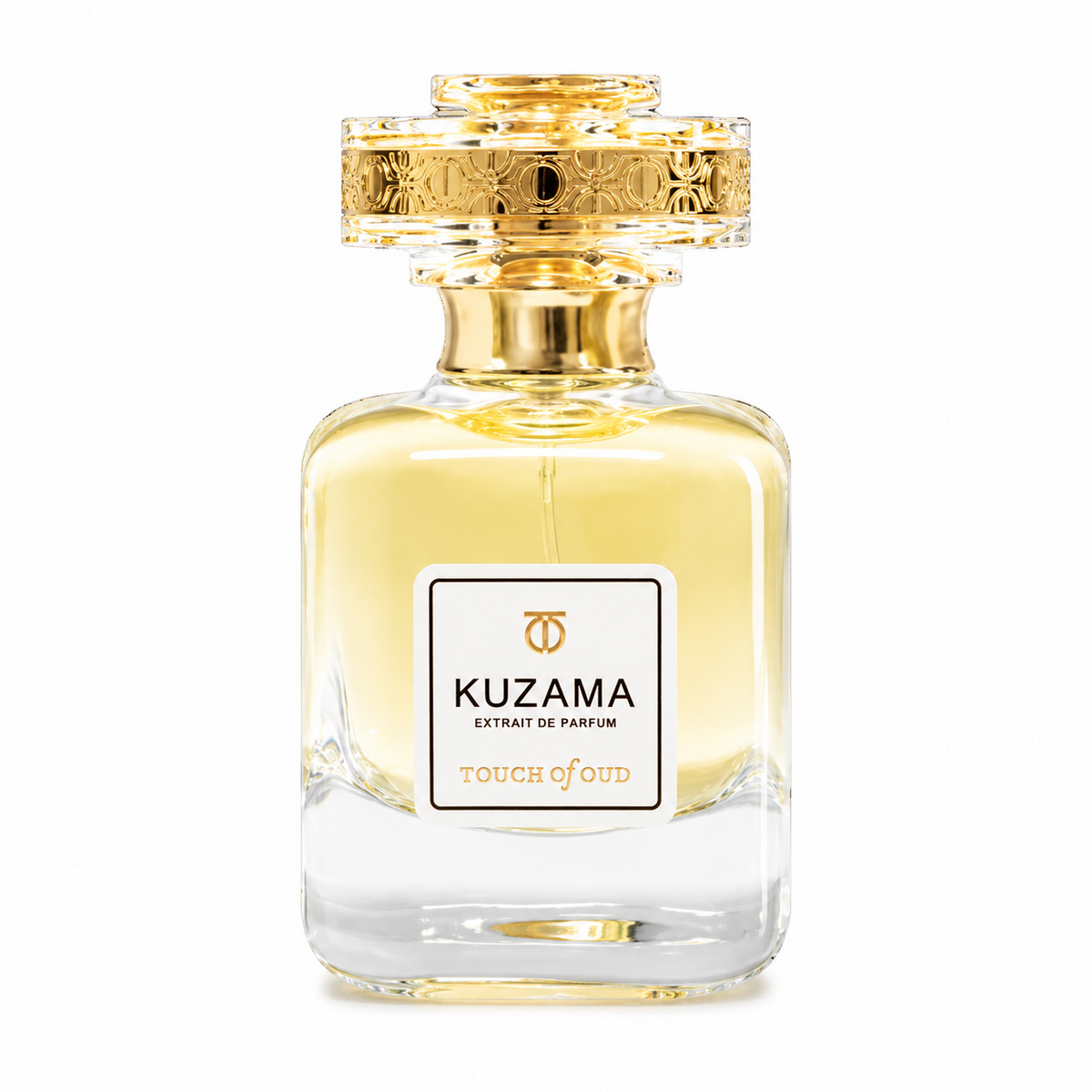 Kuzama de Touch of Oud, extrait de parfum 80 ml, flacon de face sur fond blanc.