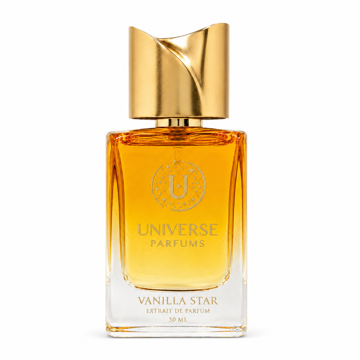 Vanilla Star d'Universe Parfums, extrait de parfum 50 ml, flacon de face sur fond blanc.