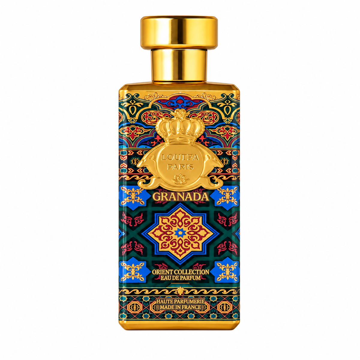 Granada d'Al Jazeera Perfumes, eau de parfum 60 ml, flacon sur fond blanc.