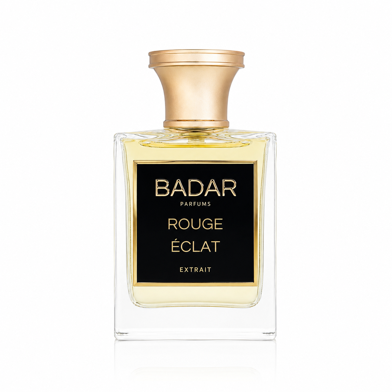 Rouge Éclat de Badar, extrait de parfum 50 ml, flacon de face sur fond blanc.