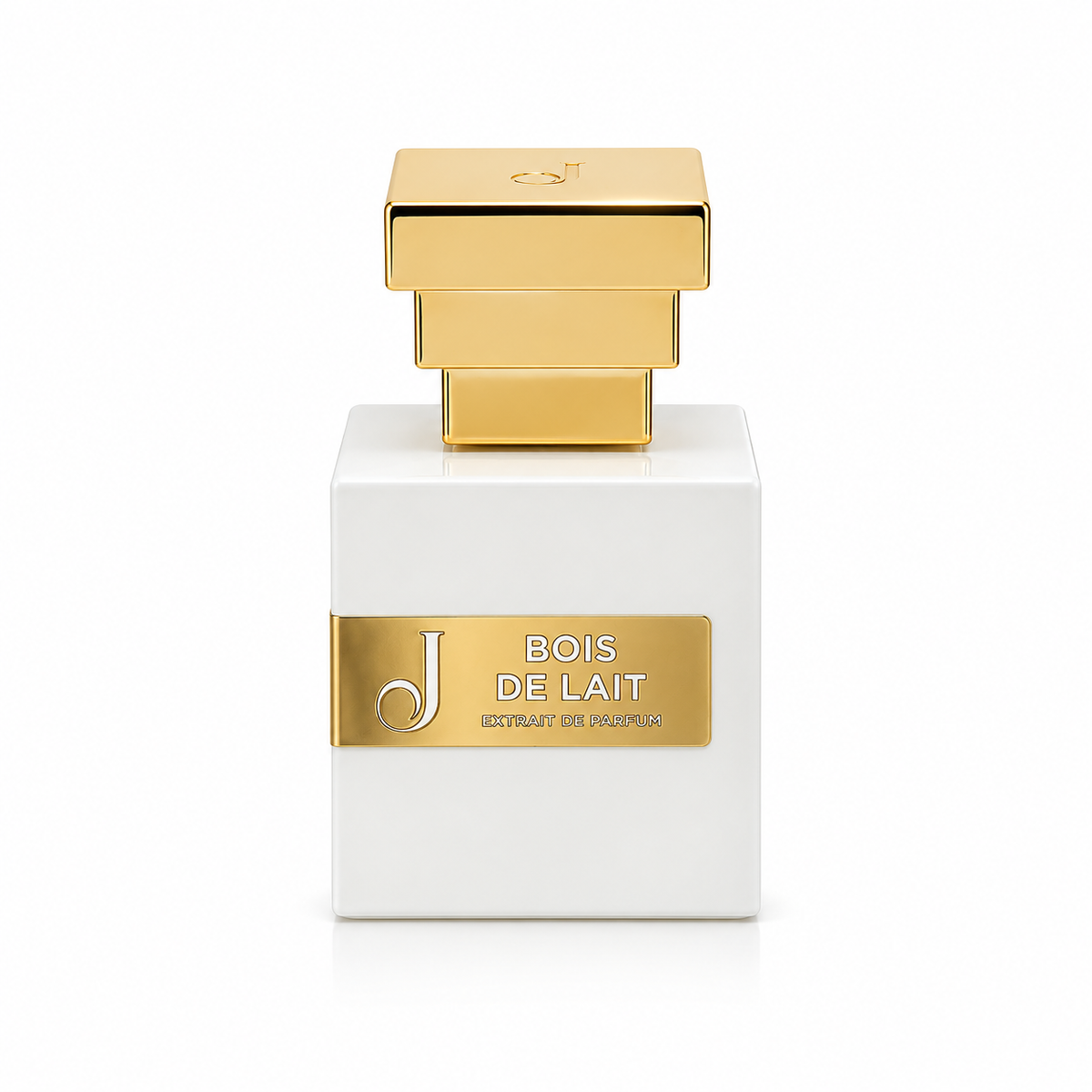 Bois de Lait de Jupilò, extrait de parfum 50 ml, flacon de face sur fond blanc.