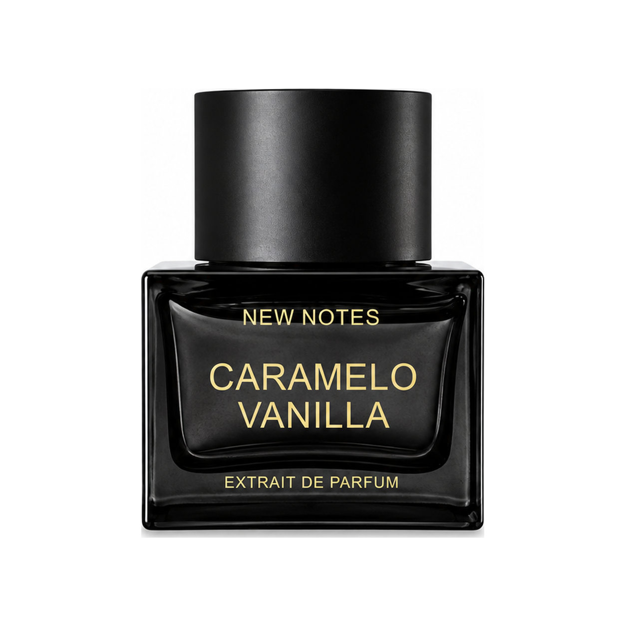 Caramelo Vanilla de New Notes, extrait de parfum 50 ml, flacon de face sur fond blanc.