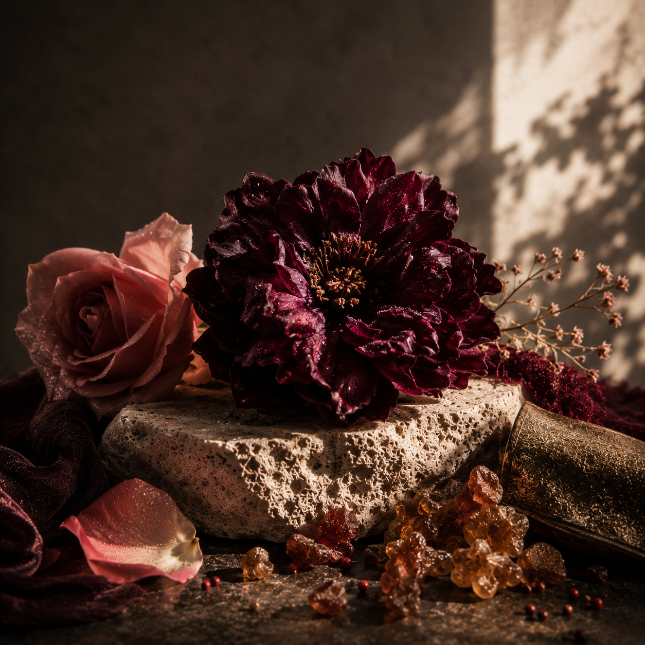 Carnal Flower de Frédéric Malle, eau de parfum, flacon en mise en scène.