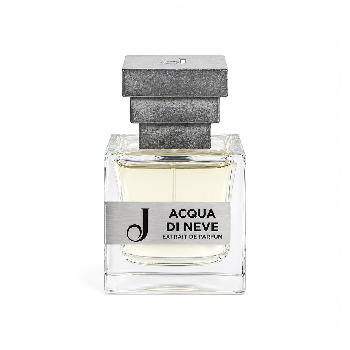 Acqua di Neve de Jupilò, extrait de parfum 50 ml, flacon de face sur fond blanc.