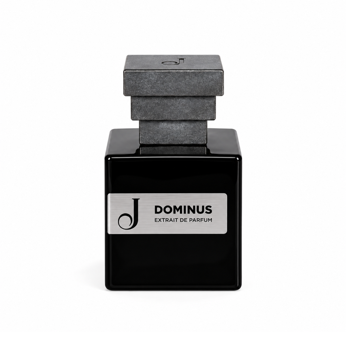Dominus de Jupilò, extrait de parfum 50 ml, flacon de face sur fond blanc.