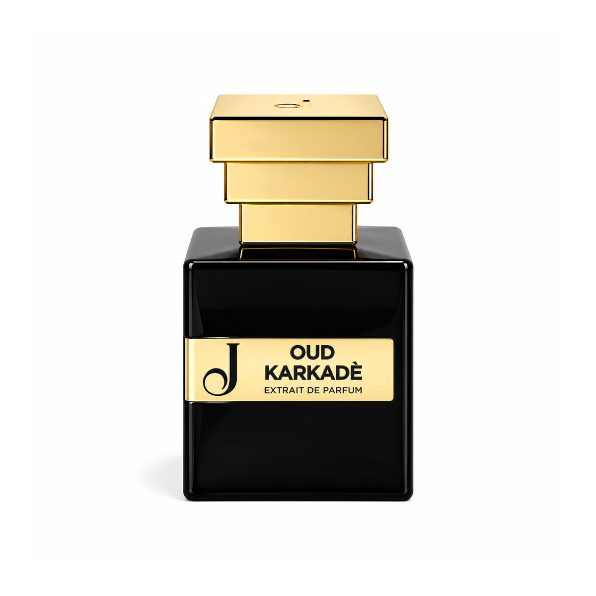 Oud Karkade de Jupilò, extrait de parfum 50 ml, flacon de face sur fond blanc.