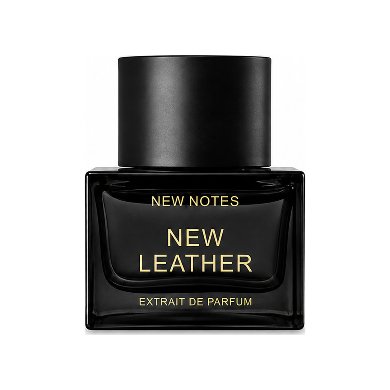 New Leather de New Notes, extrait de parfum 50 ml, flacon de face sur fond blanc.