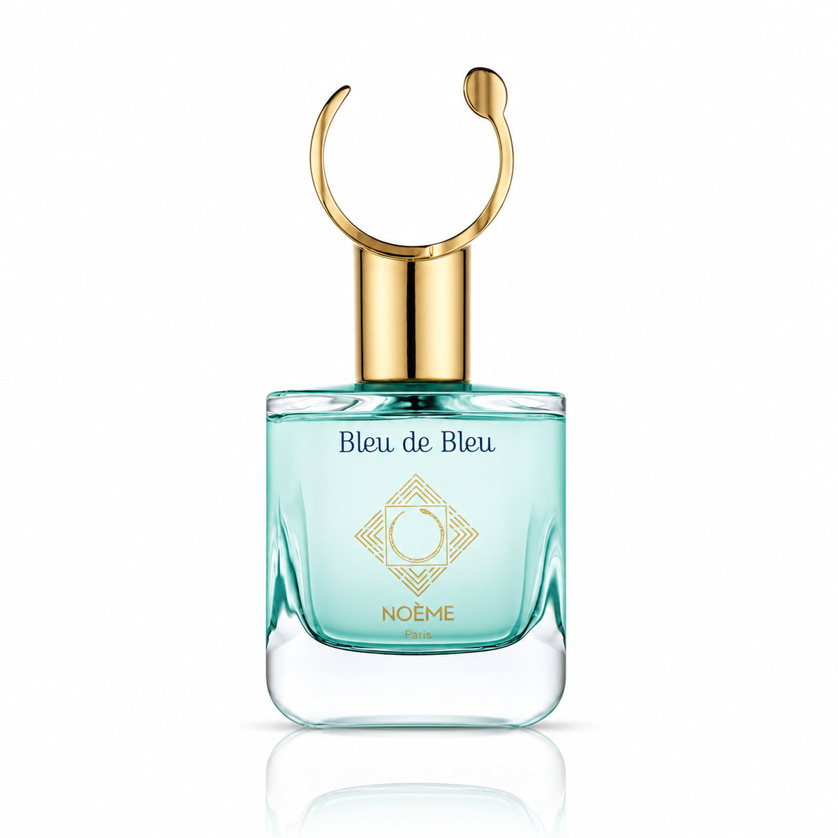 Bleu de Bleu de Noème Paris, eau de parfum 100 ml, flacon de face sur fond blanc.