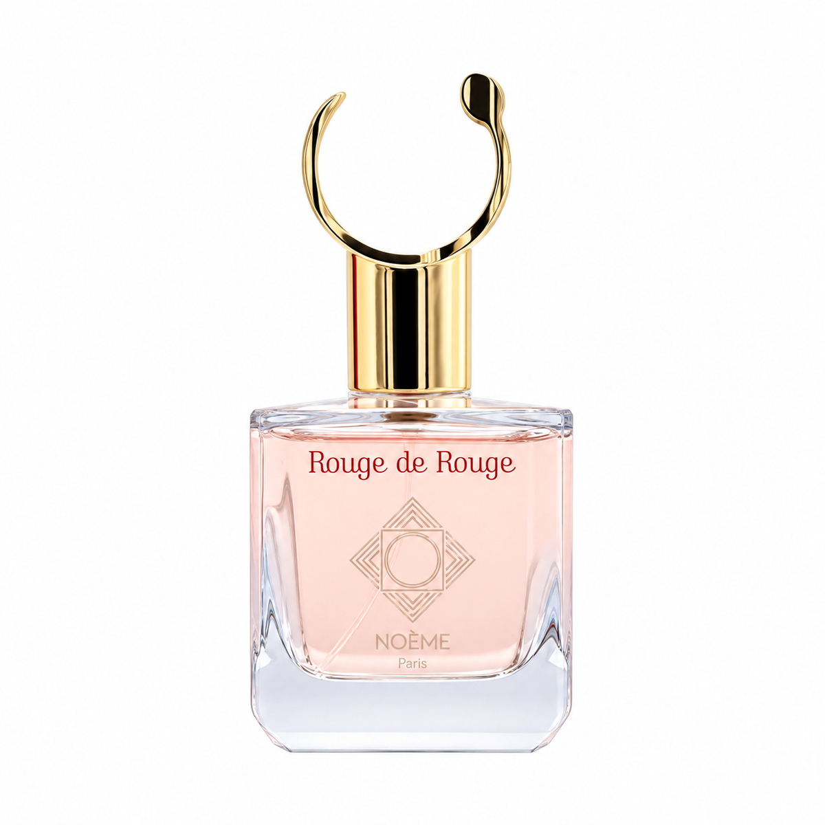 Rouge de Rouge de Noème Paris, eau de parfum 100 ml, flacon de face sur fond blanc.
