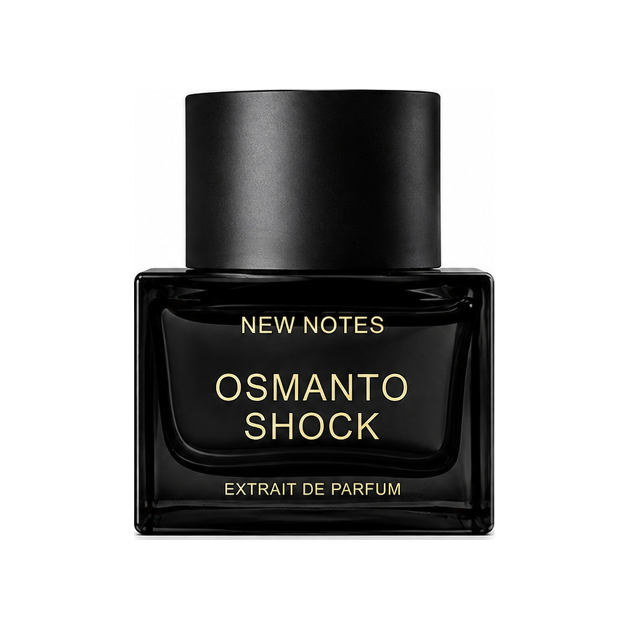 Osmanto Shock de New Notes, extrait de parfum 50 ml, flacon de face sur fond blanc.