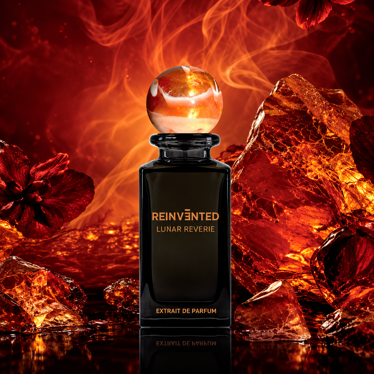 Reinvented Lunar Reverie Extrait de Parfum dans une mise en scène artistique